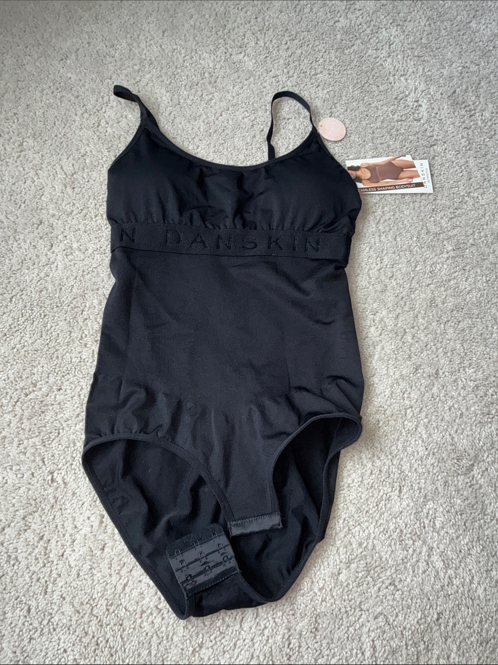 Danskin Black One-Piece Dance Leotard with Elastic Waistband size M